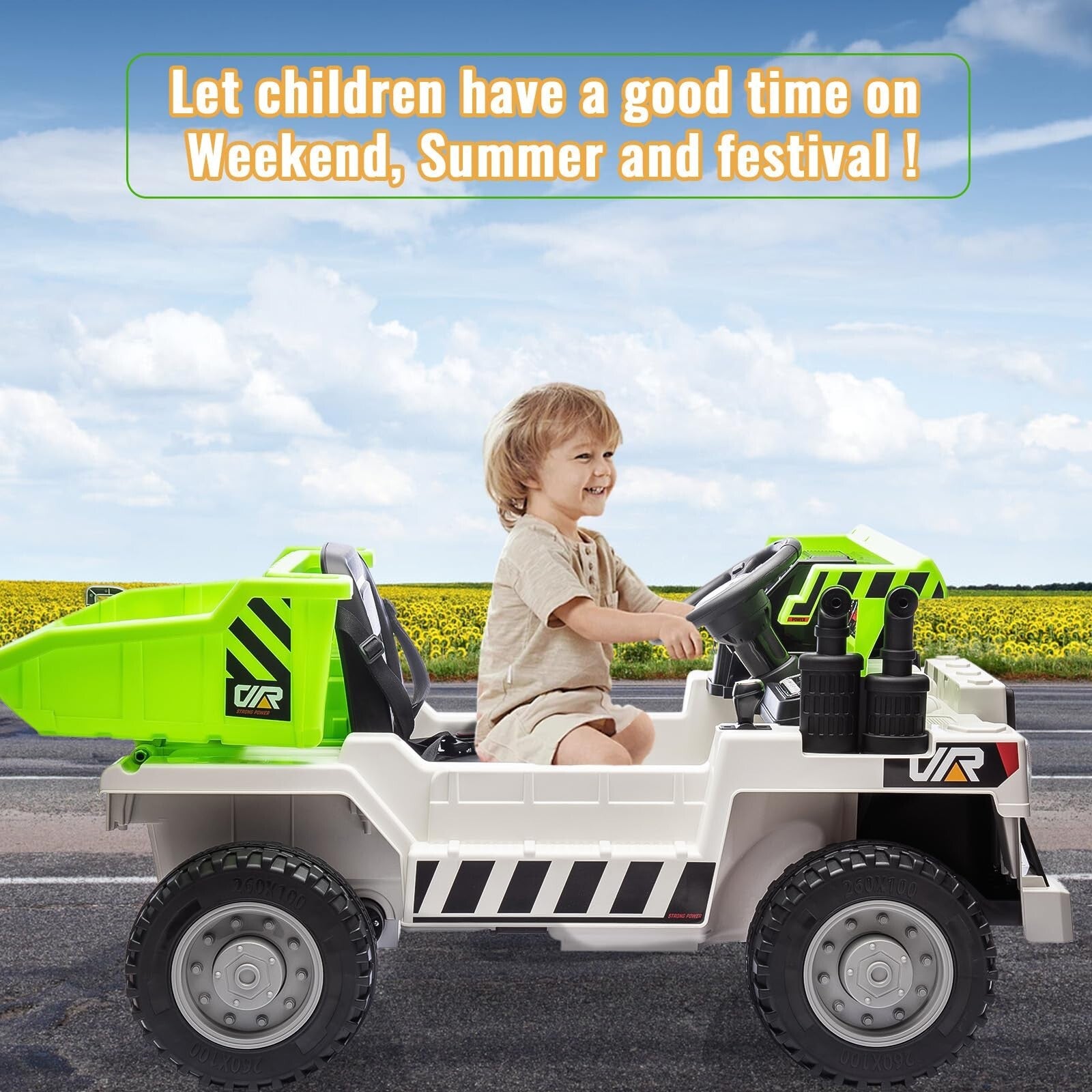 12V Electric Ride-On Dump Truck with Functional Dump Bed for Kids Trend Times 15