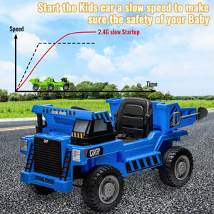12V Electric Ride-On Dump Truck with Functional Dump Bed for Kids Trend Times 17