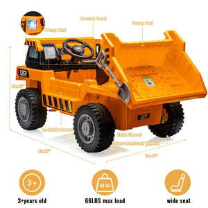 12V Electric Ride-On Dump Truck with Functional Dump Bed for Kids Trend Times 28