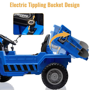 12V Electric Ride-On Dump Truck with Functional Dump Bed for Kids Trend Times 3