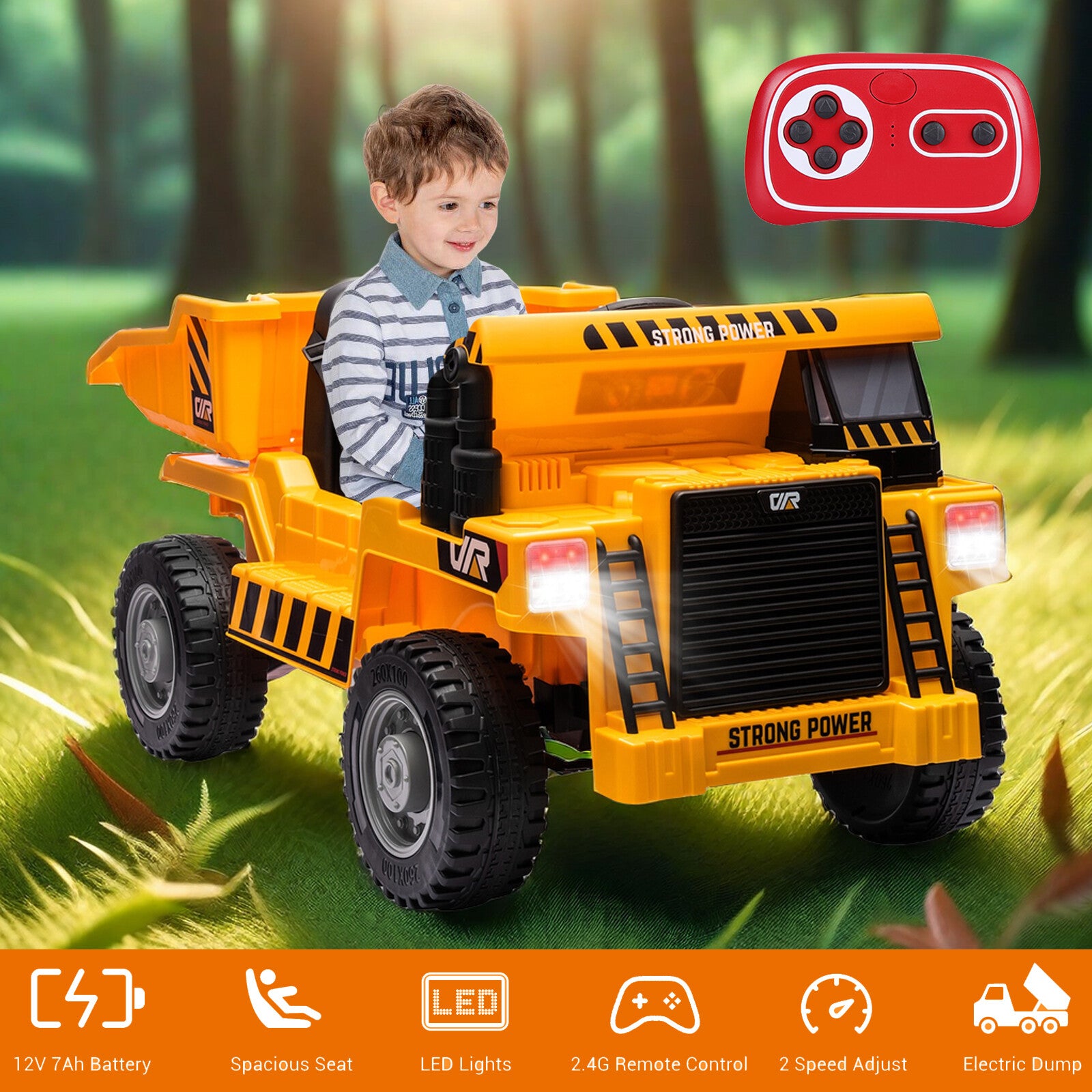 12V Battery-Powered Electric Ride-On Engineering Dump Truck with Remote Control Trend Times Variant 0