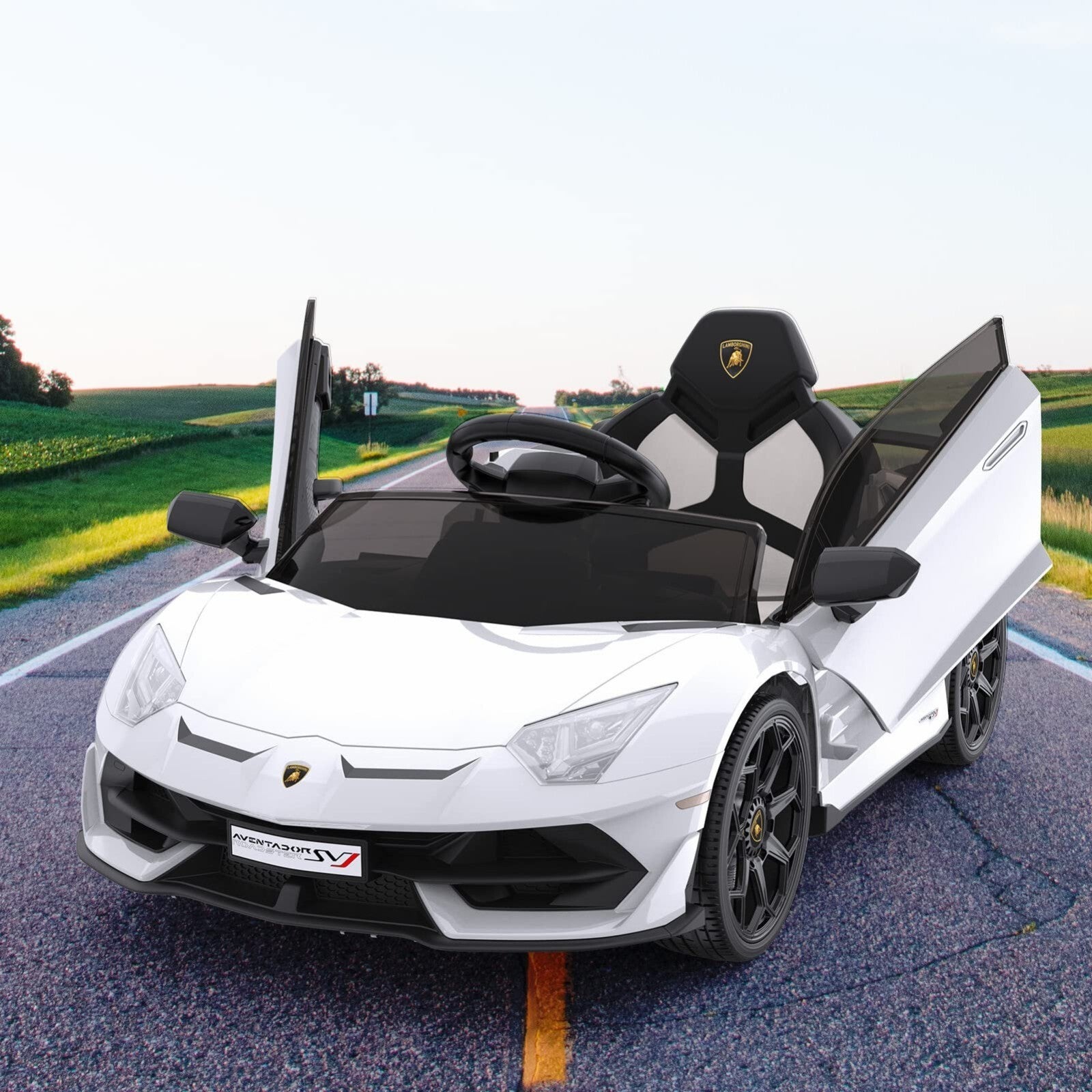 12V Electric Ride-On Lamborghini Toy Car for Kids with Remote Control, Music, and Opening Doors Trend Times 7