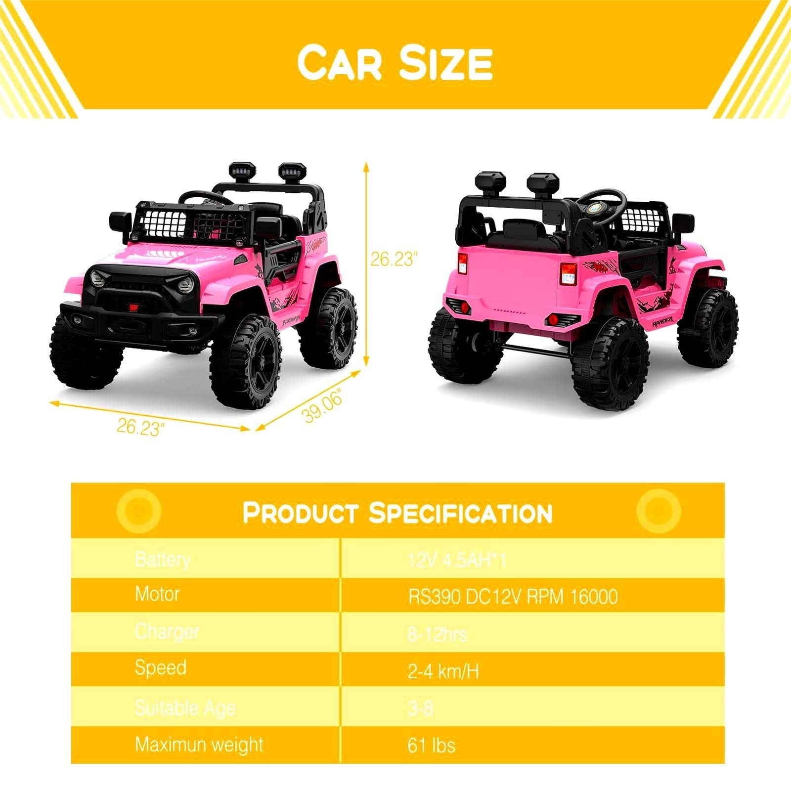 12V Electric Ride-On Truck for Kids with Remote Control and Spring Suspension Trend Times 13