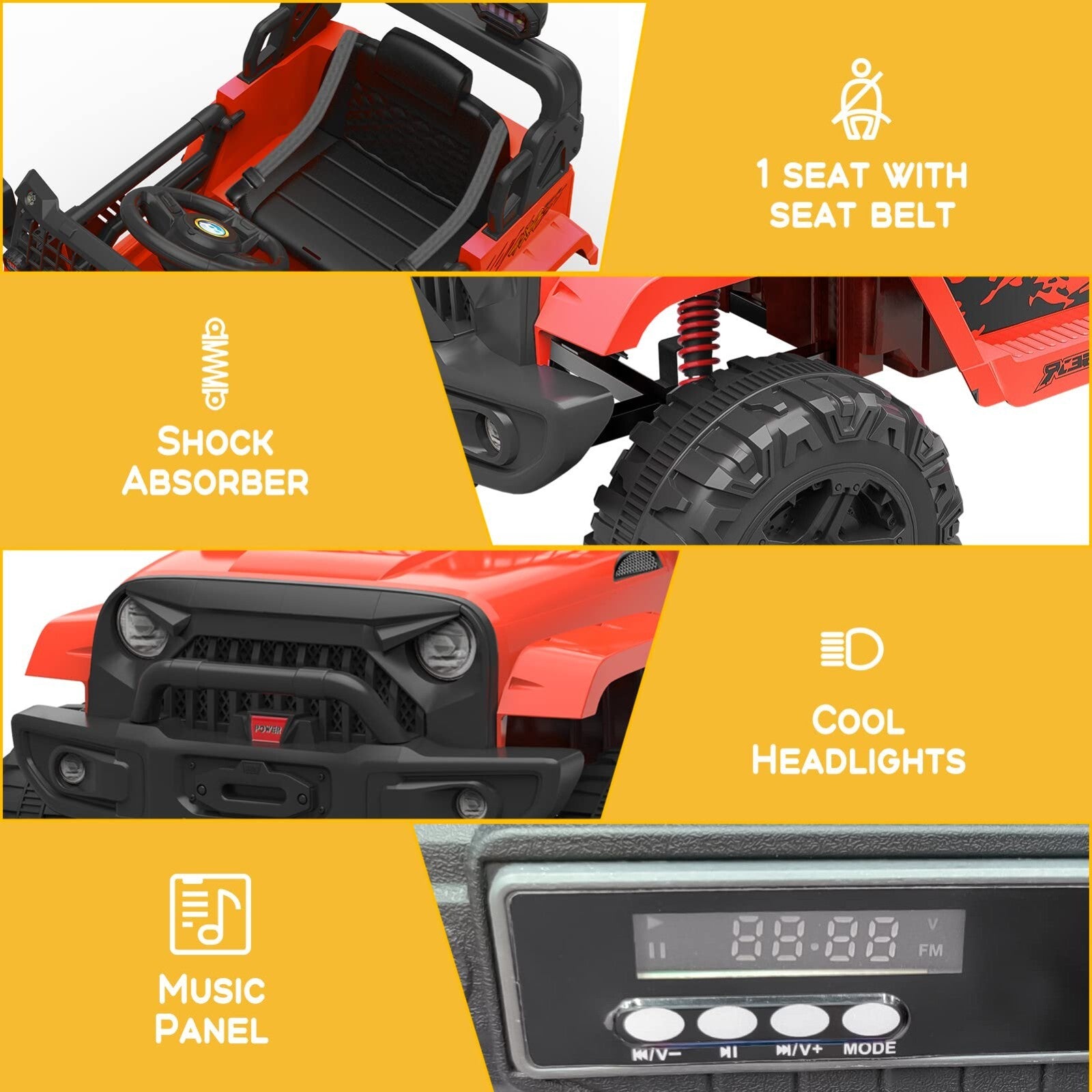 12V Electric Ride-On Truck for Kids with Remote Control and Spring Suspension Trend Times 4