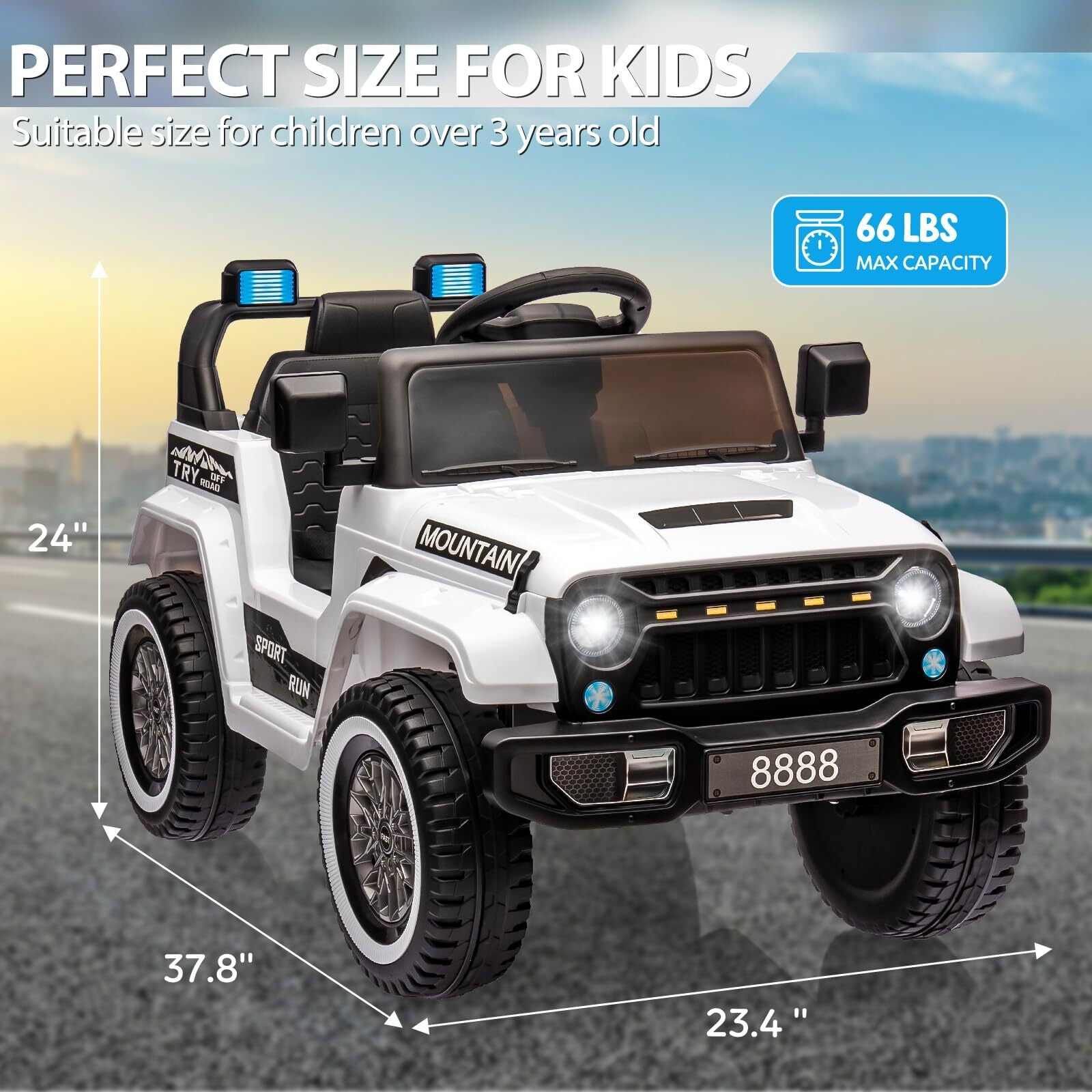 12V Battery-Powered Electric 4-Wheeler Ride-On Truck with Music for Kids Trend Times 9