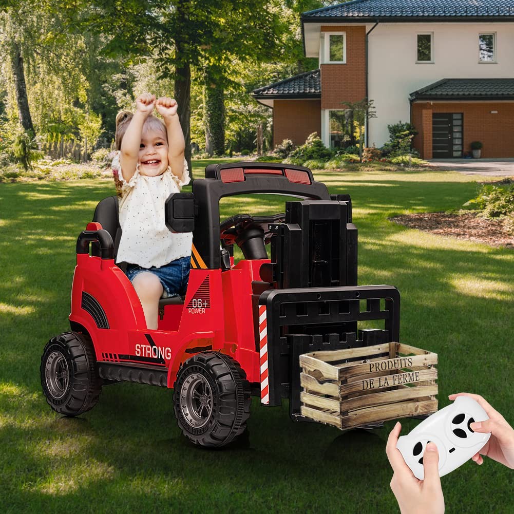 12V Electric Ride-On Construction Forklift Car for Kids with Remote Control Trend Times 12