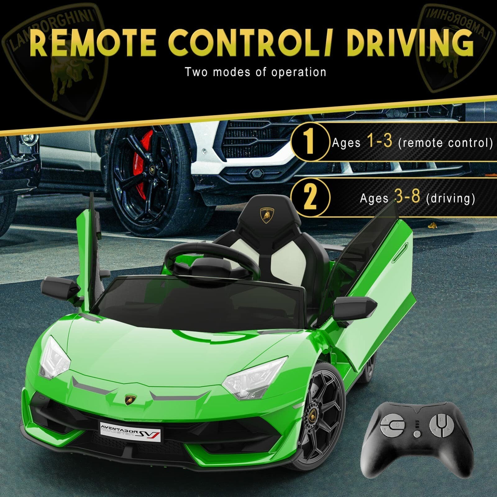 12V Electric Ride-On Car for Kids Licensed Lamborghini SVJ with Remote Control Trend Times 18