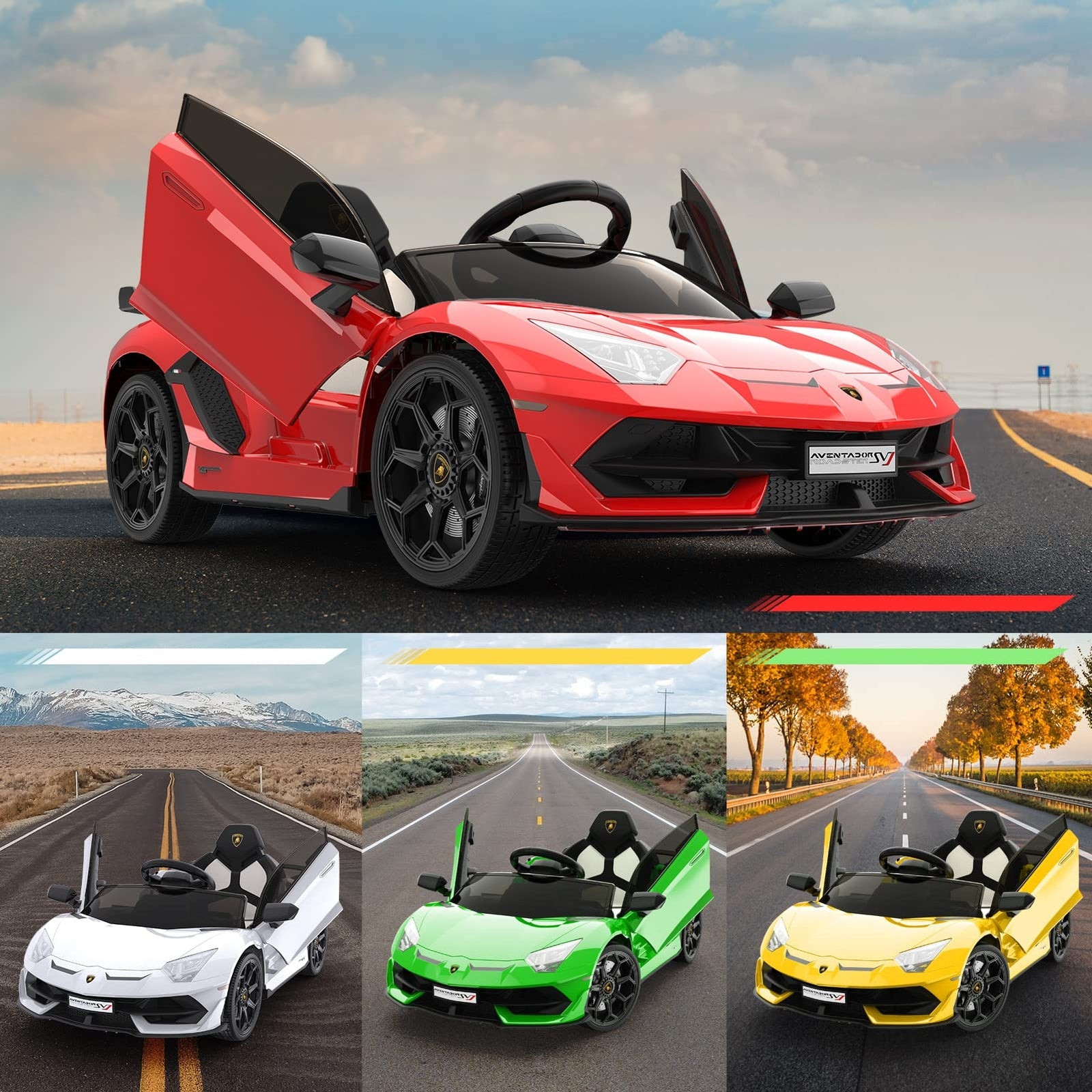 12V Electric Ride-On Lamborghini Car for Kids with LED Lights Trend Times 10