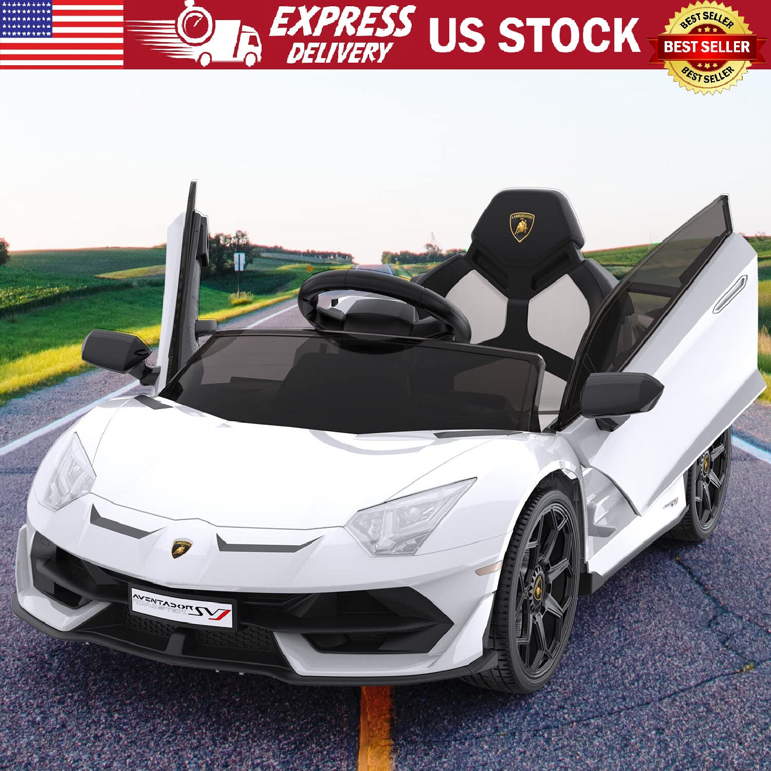12V Electric Ride-On Lamborghini Car for Kids with LED Lights Trend Times 7