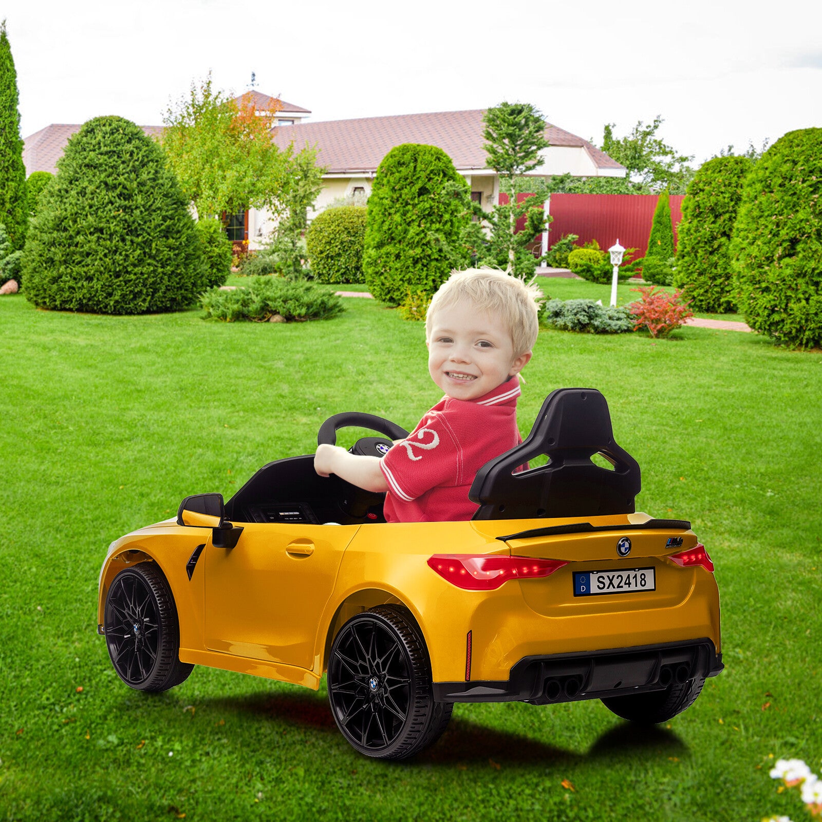 12V Battery-Powered Licensed BMW M4 Ride-On Car with Remote Control for Kids Trend Times 12