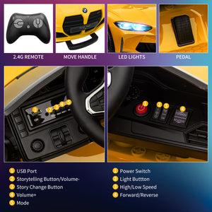12V Battery-Powered Licensed BMW M4 Ride-On Car with Remote Control for Kids Trend Times 4
