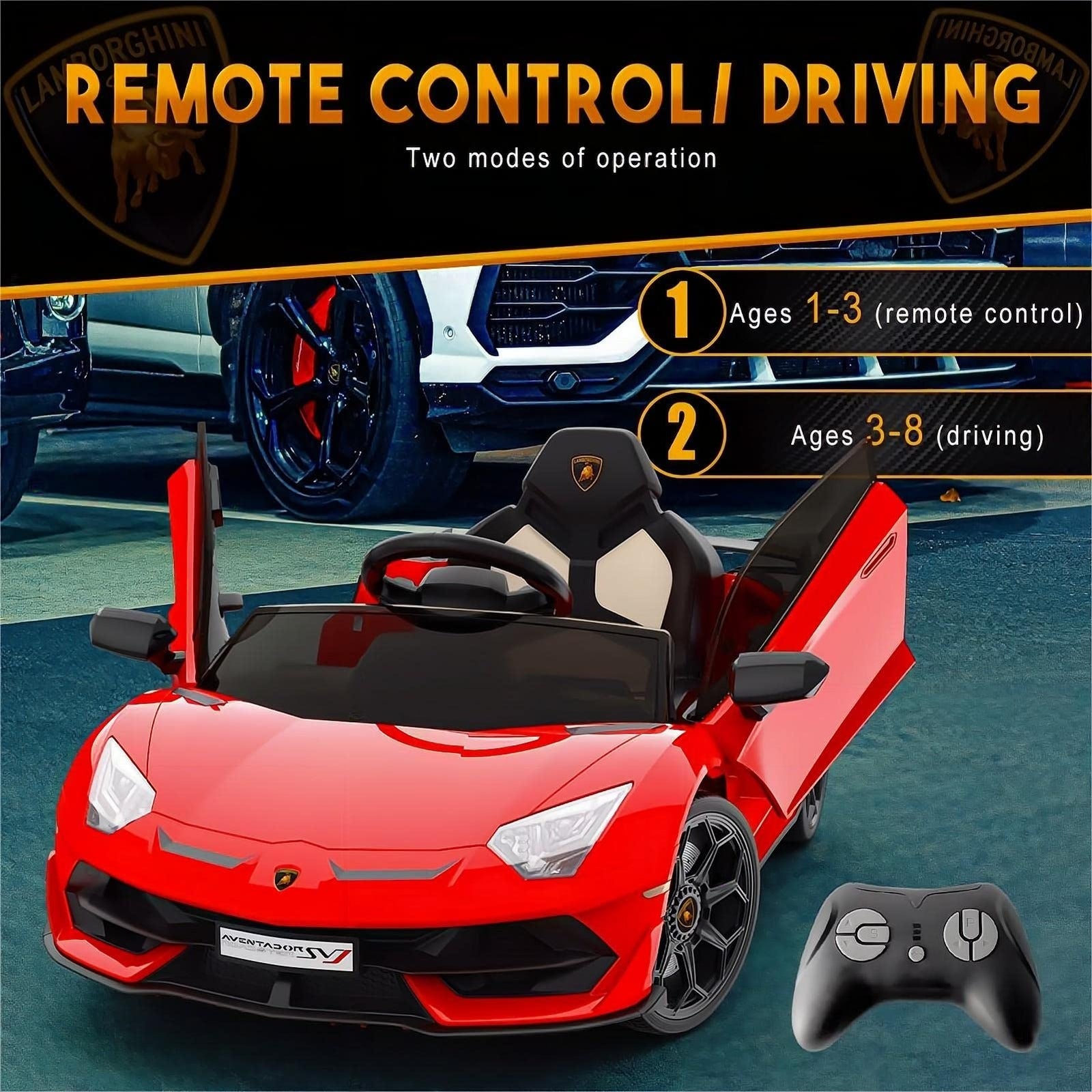 12V Licensed Lamborghini Electric Ride-On Car for Kids with Hydraulic Doors Trend Times 14