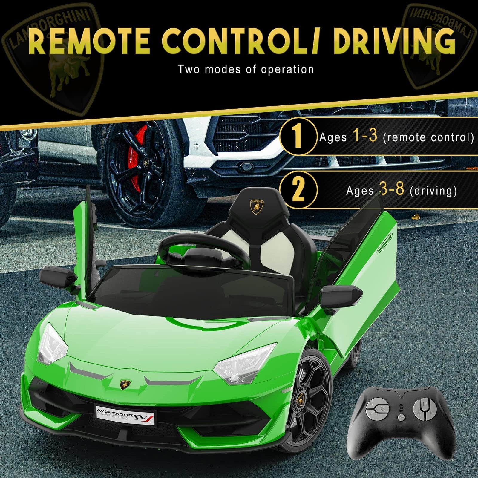 12V Licensed Lamborghini Electric Ride-On Car for Kids with Hydraulic Doors Trend Times 23
