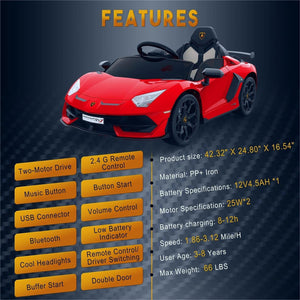 12V Licensed Lamborghini Electric Ride-On Car for Kids with Hydraulic Doors Trend Times 7