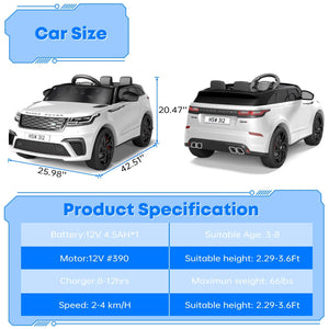 12V Ride-On Electric Land Rover Car for Kids with Remote Control Battery-Powered Vehicle Trend Times 10