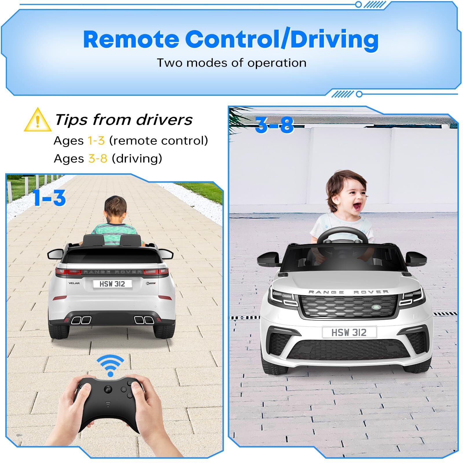 12V Ride-On Electric Land Rover Car for Kids with Remote Control Battery-Powered Vehicle Trend Times 4