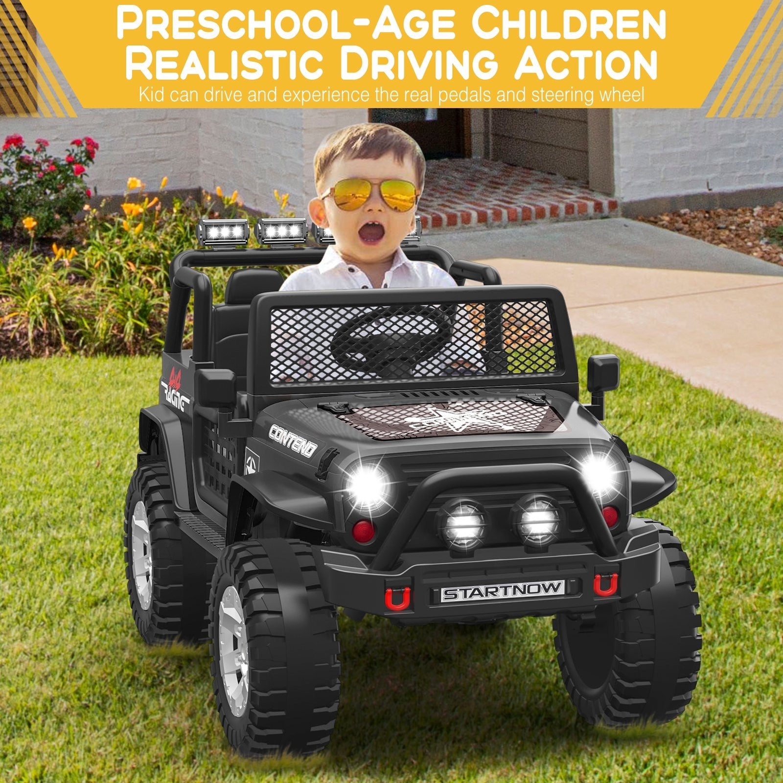 12V Electric Ride-On Jeep Truck with Remote Control for Kids and Toddlers Trend Times 18