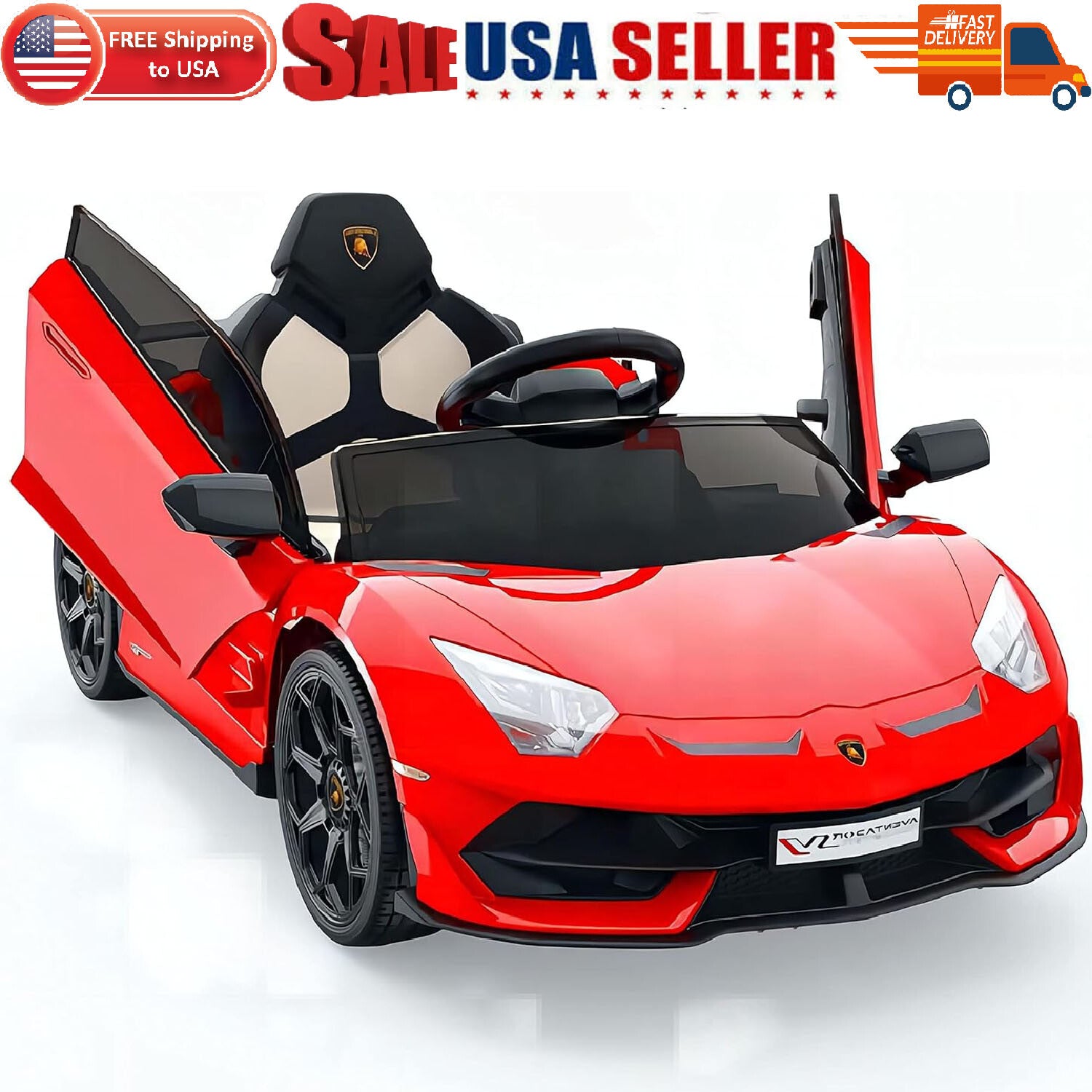12V Battery-Powered Kids Electric Ride-On Car with LED Headlights and Hydraulic Doors Trend Times 6