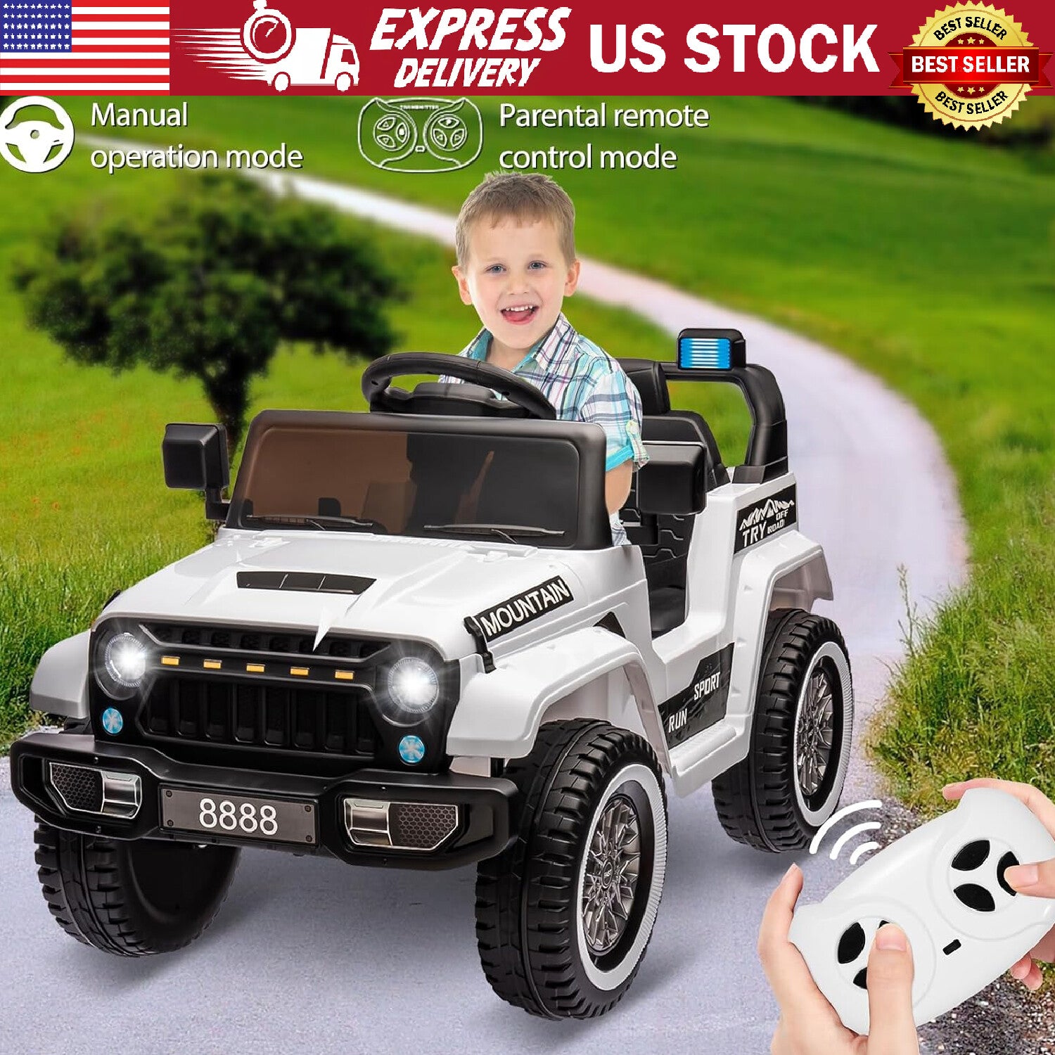 12V Battery-Powered Electric Ride-On Car Truck for Kids with 3 Speeds and LED Lights Trend Times 16