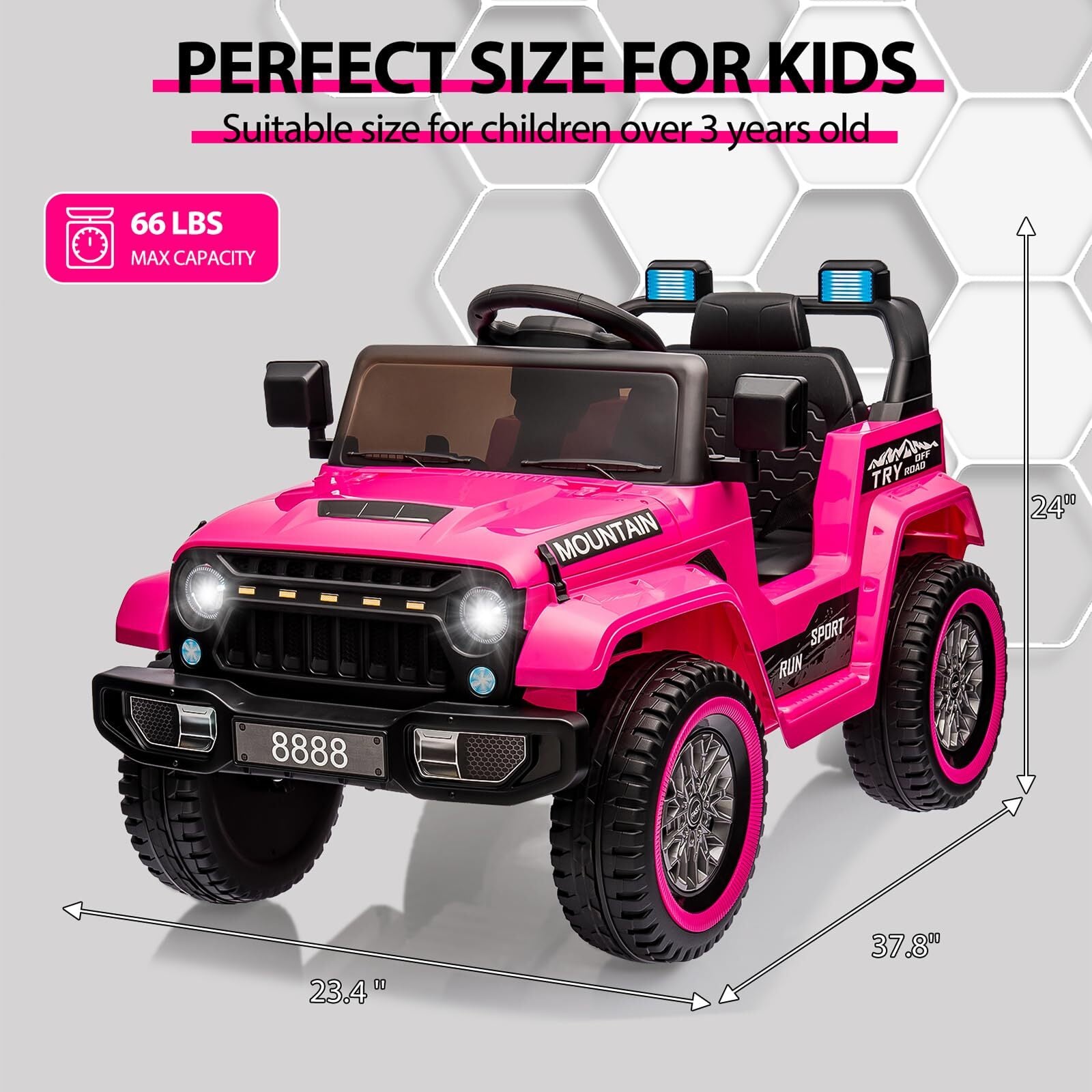 12V Battery-Powered Electric Ride-On Car Truck for Kids with 3 Speeds and LED Lights Trend Times 17