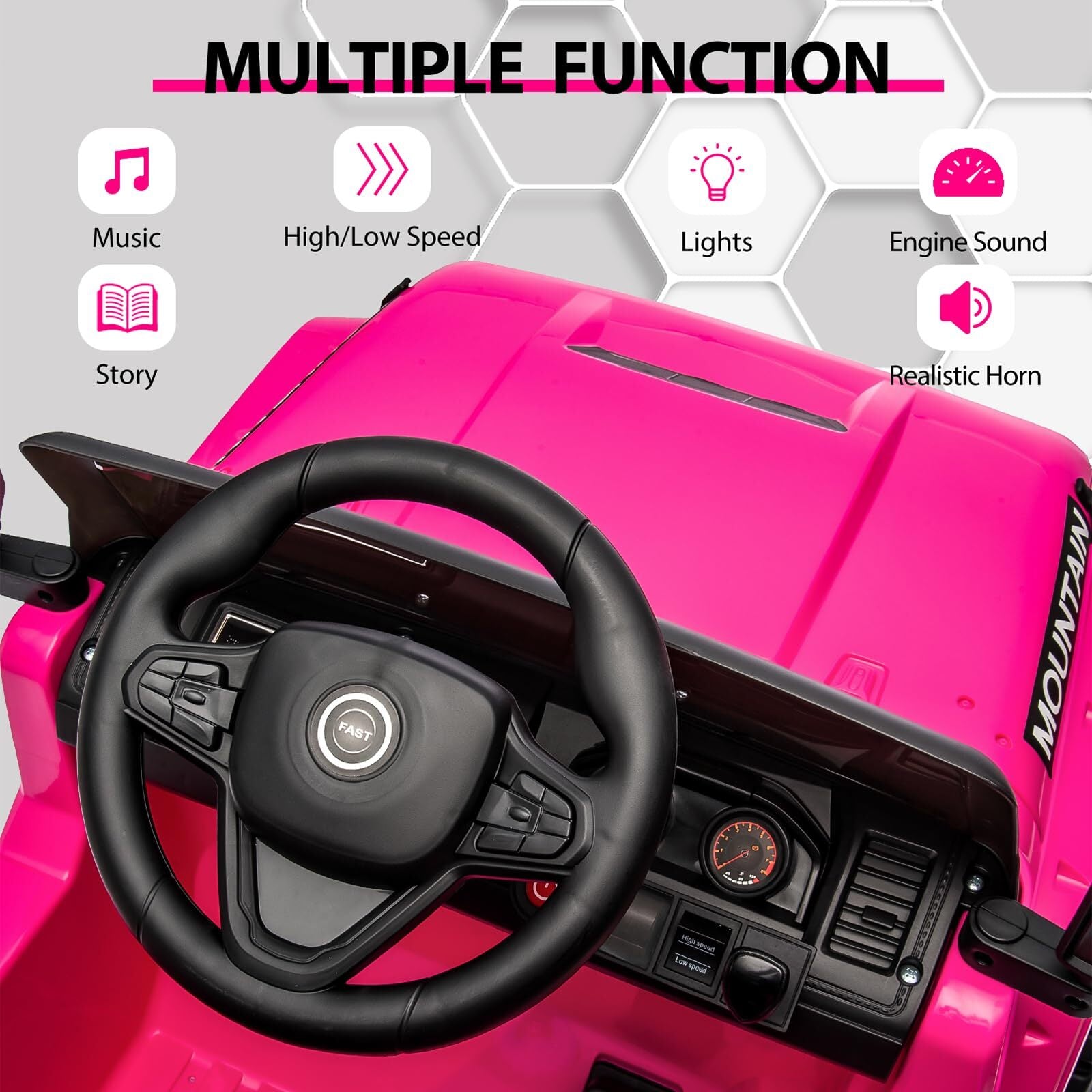 12V Battery-Powered Electric Ride-On Car Truck for Kids with 3 Speeds and LED Lights Trend Times 8