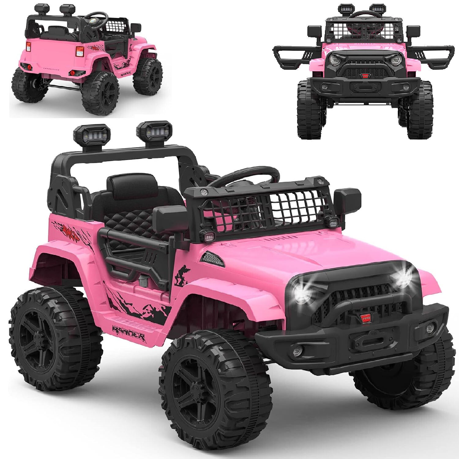 12V Kids Electric Ride-On Truck with LED Lights and Two-Speed Settings Trend Times 15