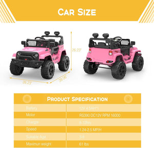 12V Kids Electric Ride-On Truck with LED Lights and Two-Speed Settings Trend Times 4