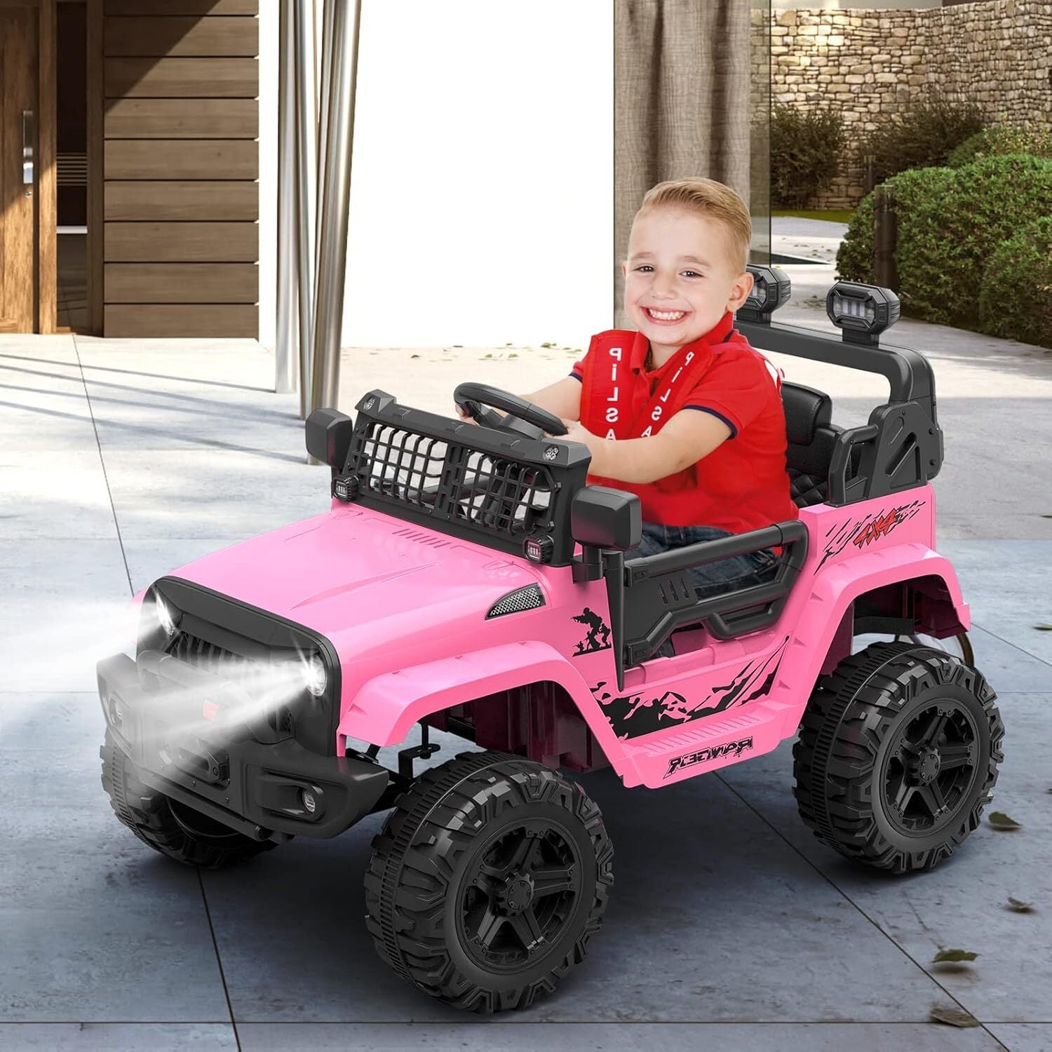 12V Kids Electric Ride-On Truck with LED Lights and Two-Speed Settings Trend Times 5