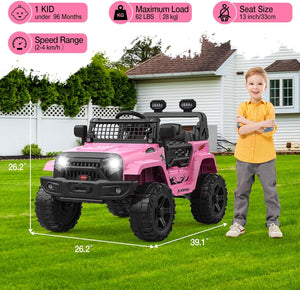 12V Kids Electric Ride-On Truck with LED Lights and Two-Speed Settings Trend Times 9