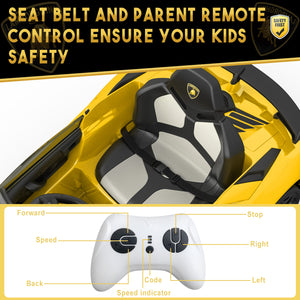 12V Electric Ride-On Car for Kids with LED Lights Licensed Lamborghini Design Trend Times 4