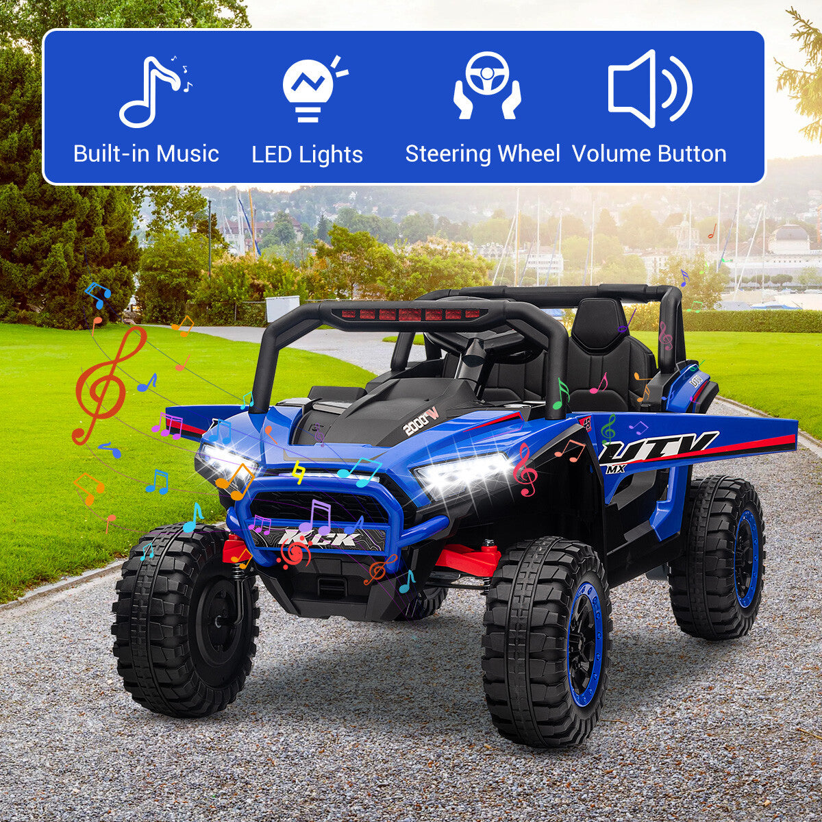 12V Ride-On Off-Road UTV Toy Car with Remote Control and LED Lights for Kids Trend Times 7