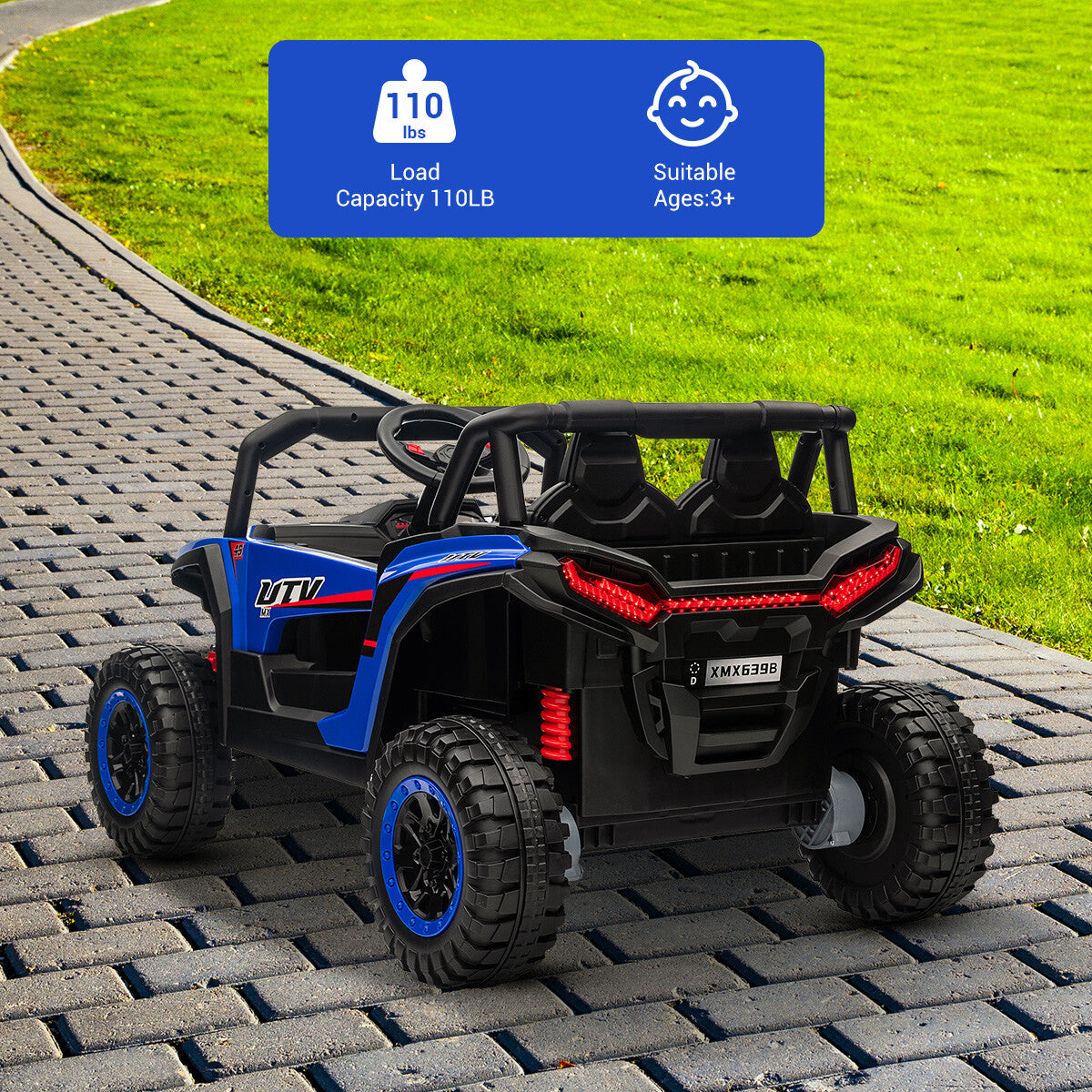 12V Ride-On Off-Road UTV Toy Car with Remote Control and LED Lights for Kids Trend Times 8