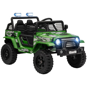 12V Green Ride-On Car and Truck with 4 Suspension Wheels Trend Times 2