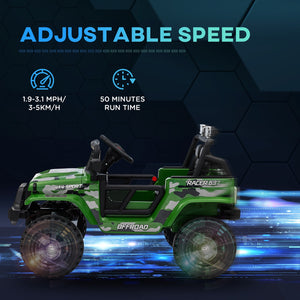 12V Green Ride-On Car and Truck with 4 Suspension Wheels Trend Times 6