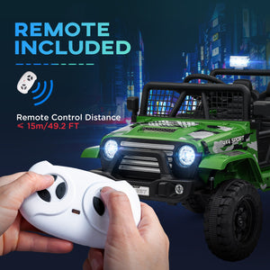12V Green Ride-On Car and Truck with 4 Suspension Wheels Trend Times 7
