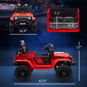 12V Red Ride-On Car and Truck with 4 Suspension Wheels Trend Times 1