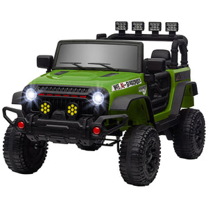 12V Green Ride-On Car and Truck with Suspension Wheels Trend Times 3
