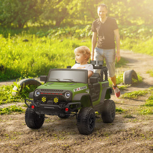 12V Green Ride-On Car and Truck with Suspension Wheels Trend Times Variant 0