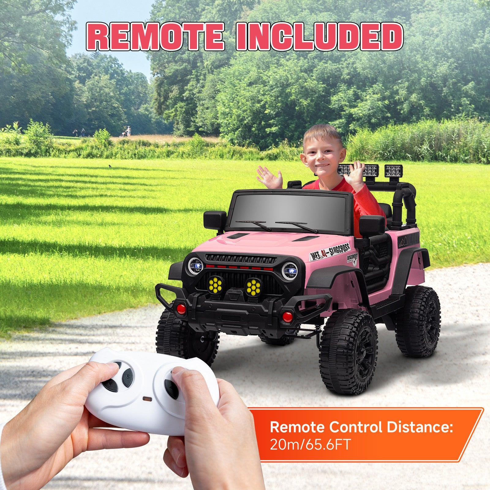 12V Pink Ride-On Car and Truck with Suspension Wheels Trend Times 7
