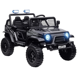 12V Ride-On UTV Truck with 4 Suspension Wheels in Black Trend Times 0