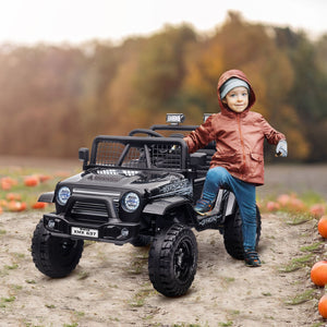 12V Ride-On UTV Truck with 4 Suspension Wheels in Black Trend Times 1