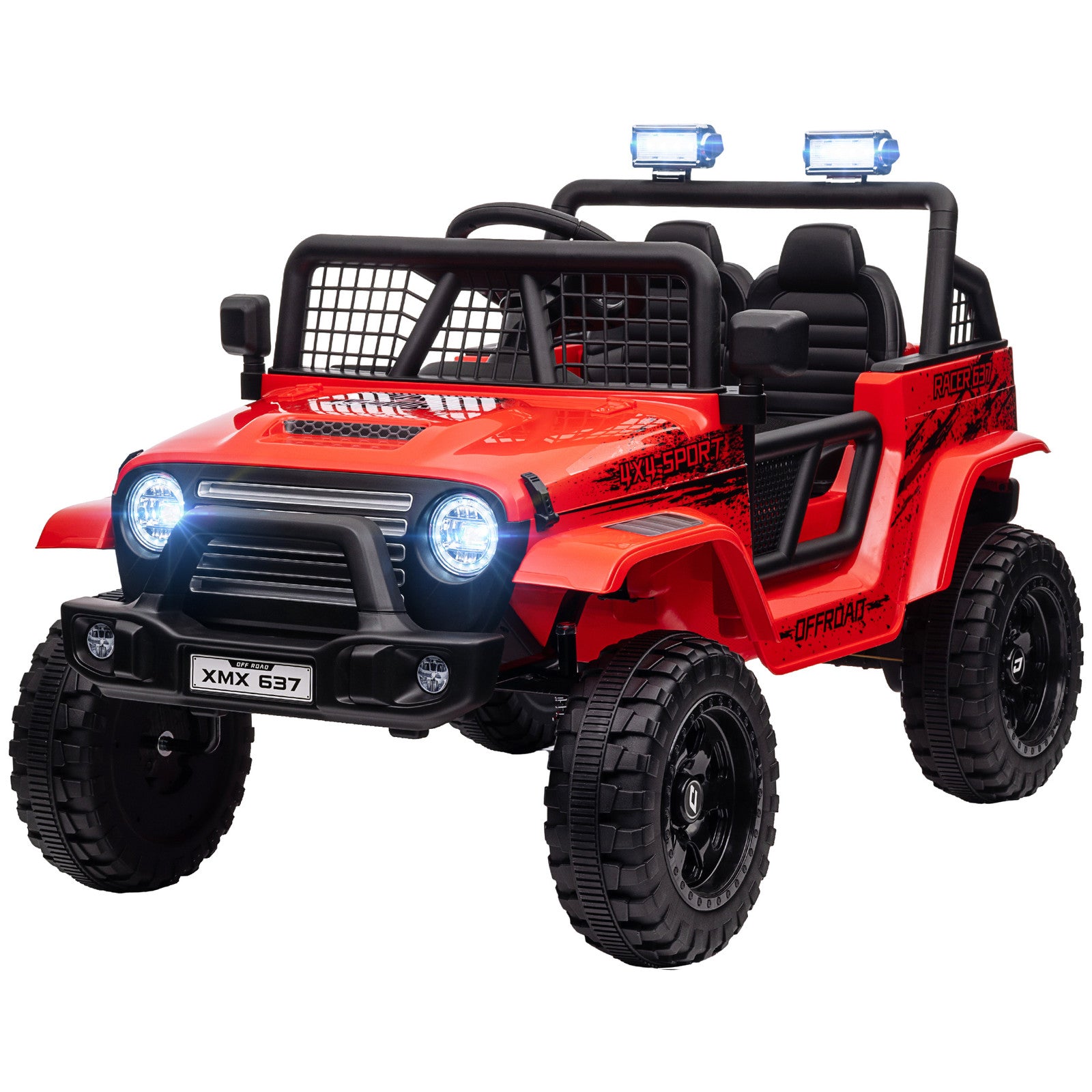 12V Red Ride-On UTV Truck with 4 Suspension Wheels Trend Times 3