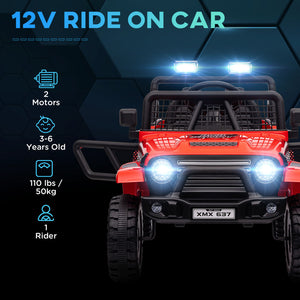 12V Red Ride-On UTV Truck with 4 Suspension Wheels Trend Times 4