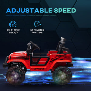 12V Red Ride-On UTV Truck with 4 Suspension Wheels Trend Times 6
