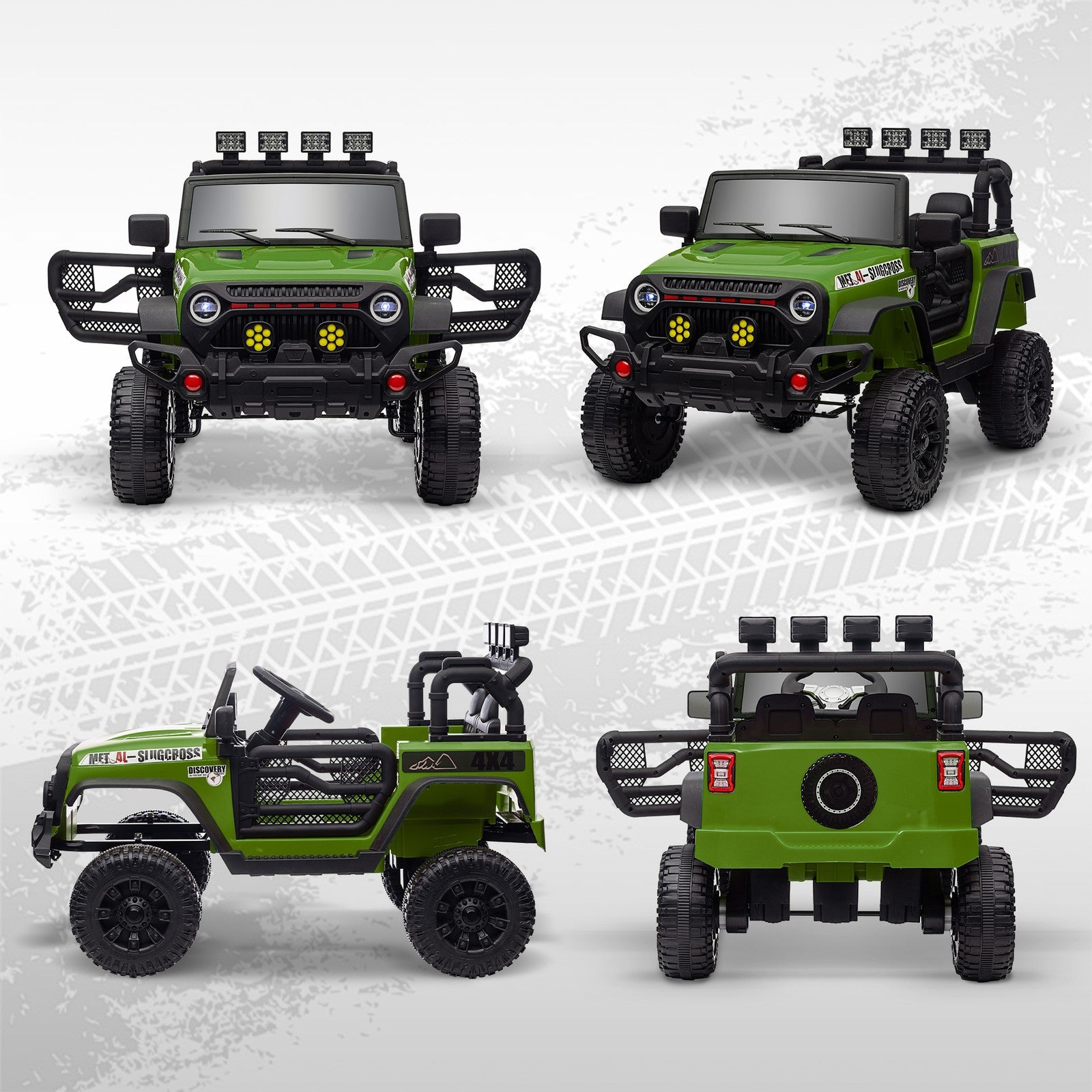 12V Ride-On UTV Car with Bluetooth and 4 Suspension Wheels Green Trend Times 10