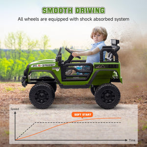 12V Ride-On UTV Car with Bluetooth and 4 Suspension Wheels Green Trend Times 5