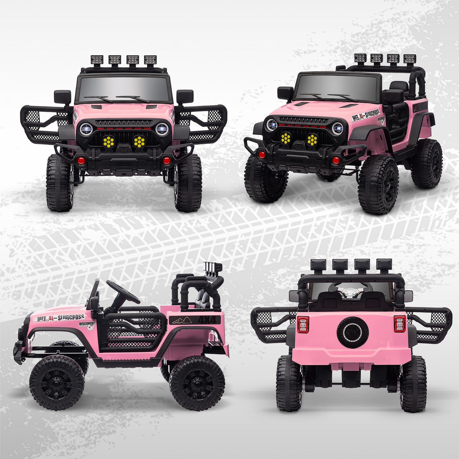12V Pink Ride-On UTV Car with Bluetooth and 4 Suspension Wheels Trend Times 10