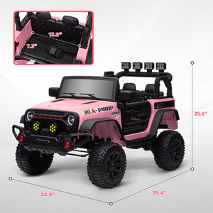 12V Pink Ride-On UTV Car with Bluetooth and 4 Suspension Wheels Trend Times 2