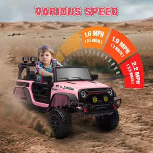 12V Pink Ride-On UTV Car with Bluetooth and 4 Suspension Wheels Trend Times 6