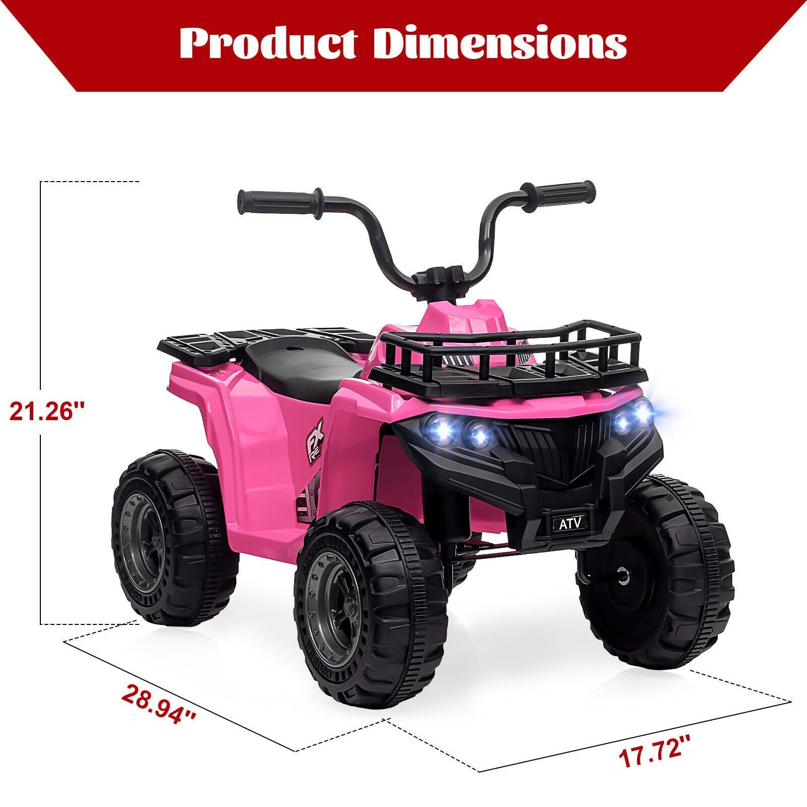 12V Electric Ride-On 4-Wheel ATV Quad for Kids with Power Wheels Trend Times 17